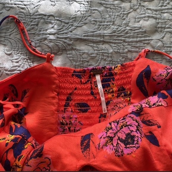 Free People Happy Heart Orange Floral Sundress - Picture 10 of 10